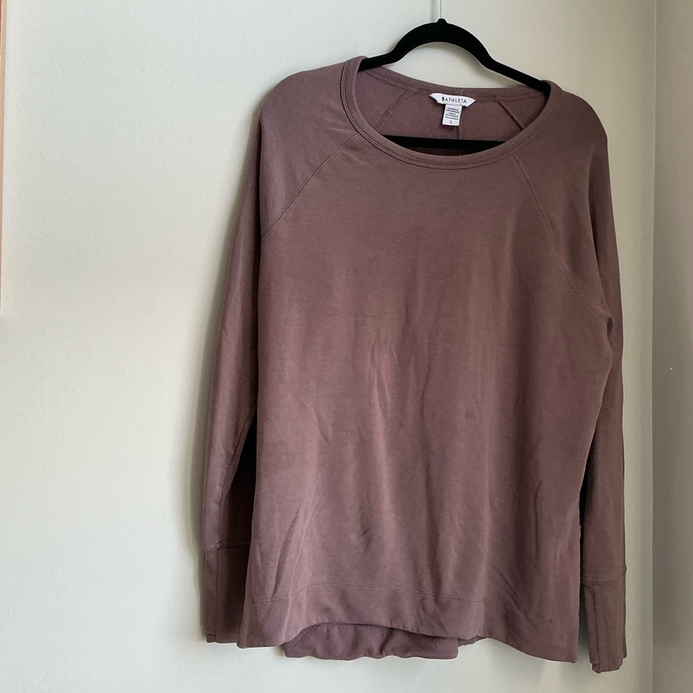 Athleta Mauve Plum Sweatshirt | Size Large | Cozy Pullover